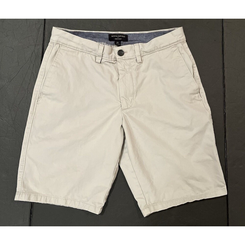 Banana Republic Aiden Flat Front Chino Shorts Mens 29 Tan Beige Preppy Academia